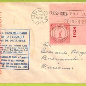 af9856 - HAVANA - POSTAL HISTORY - FDC COVER - 1948, MEDICINE Chemist