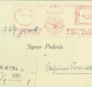 87560 - ITALY - POSTAL HISTORY - RED MECHANICAL POSTMARK - BIRDS Eagle 1944