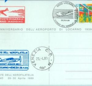 87463 - SWITZERLAND - Postal History - SPECIAL FLIGHT Postcard LOCARNO Venice