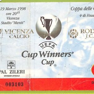 C1611- Vecchio BIGLIETTO PARTITA CALCIO 1998 VICENZA VS RODA