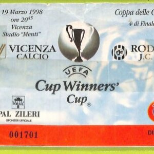 C1612- Vecchio BIGLIETTO PARTITA CALCIO 1998 VICENZA VS RODA