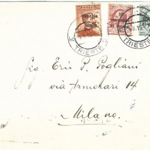 71985 - BUSTA  con affrancatura mista TRENTO TRIESTE + VENEZIA GIULIA 1919