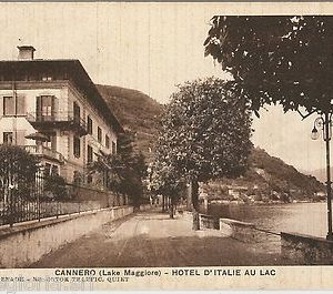 55740 -- CARTOLINA d'Epoca - LAGO MAGGIORE:  Cannero HOTEL D'ITALIE AU LAC