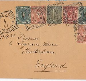 54835 - REGNO: UMBERTO I - STORIA POSTALE: BUSTA a GRAN BRETAGNA 1897 - 25 Cent.