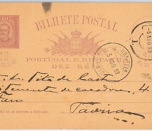 50872  - PORTUGAL -  POSTAL HISTORY: POSTAL STATIONERY CARD  1893