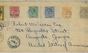 25239 - BAHAMAS   POSTAL HISTORY: LARGE registered COVER from HOPE TOWN 1918