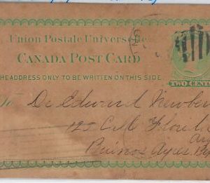 52306 - CANADA - POSTAL history  STATIONERY CARD   to ARGENTINA  to NEWBERY 1893