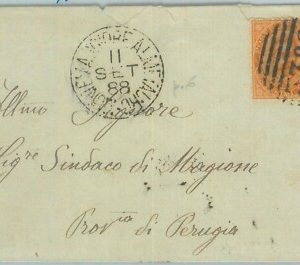 89544 -  STORIA POSTALE - Annullo NUMERALE su BUSTA - MONTEMAGGIORE Metauro 1888