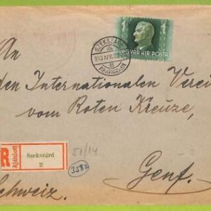 af9793 - HUNGARY - POSTAL HISTORY - Registered Cover - 1927,  MEDICINE Red Cross