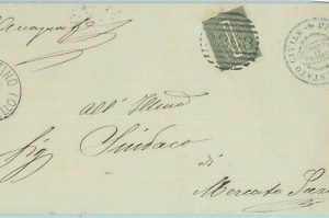 89546 - REGNO - STORIA POSTALE - Annullo NUMERALE su BUSTA - MERCATINO Talamello