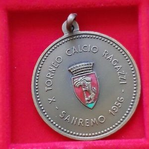 med103 - ITALIA - MEDAGLIA Bronzo: CAMPIONATO CALCIO Ragazzi 1956 San Remo