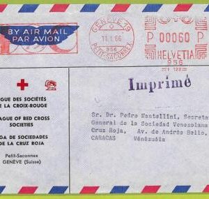 af9768 - Switzerland - POSTAL HISTORY - Airmail Cover- 1966,  MEDICINE Red Cross