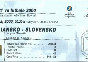 69455 -  BIGLIETTO PARTITA CALCIO 2000:  ITALY / SLOVAKIA  Campionato UEFA
