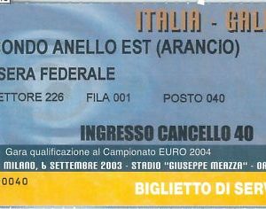 69448 -  BIGLIETTO PARTITA CALCIO 2004: ITALY /  GALLES  Campionato Europeo