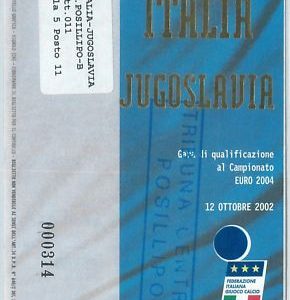 69450 -  BIGLIETTO PARTITA CALCIO 2001:  ITALY / YUGOSLAVIA  Qualifications