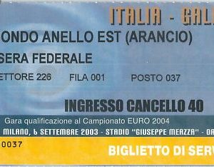 69447 -  BIGLIETTO PARTITA CALCIO 2004: ITALY /  GALLES  Campionato Europeo