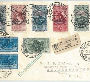 71489 - EGEO  - Storia Postale - Sass PA 14/8 su BUSTA + affrancatura MISTA