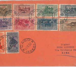 71491 - EGEO Caso - Storia Postale - Serie GARIBALDI su BUSTA  Sassone S53 1932