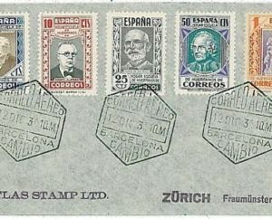 11996 - SPAIN España -  POSTAL HISTORY - Nice franking on PHILATELIC COVER 1934