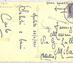 ITALIA REGNO: IMPERIALE 50 Cents su CARTOLINA da SPLIT Croazia 1941
