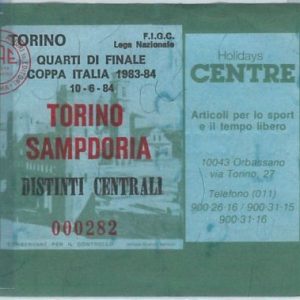 69632  - Vecchio  BIGLIETTO PARTITA CALCIO - 1983 / 1984 : TORINO /  SAMPDORIA