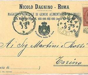 31392    CARTOLINA d'Epoca ROMA città - PUBBLICITARIA: NICOLO DAGNINO 1895