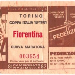 69742  - Vecchio  BIGLIETTO PARTITA CALCIO - 1981 / 1982 : TORINO / FIORENTINA