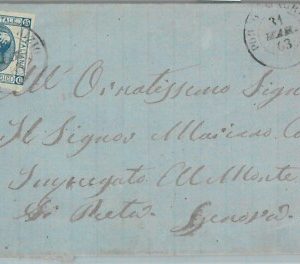 82444  - REGNO  - STORIA POSTALE - Sassone 12 su BUSTA da PORTO MAURIZIO 1863