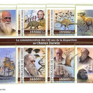 A9518 - REP.GUINEE - ERROR MISPERF Stamp Sheet - 2022 - Charles Darwin,SCIENCE