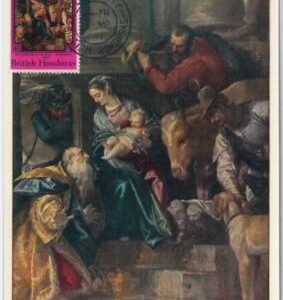 48354 - BRITISH HONDURAS -  MAXIMUM CARD-1969  - ART / CHRISTMAS : Veronese 22c