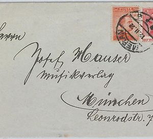 55366 - REGNO - STORIA POSTALE  Sass 111ka DENT SPOSTATA su BUSTA da MERANO 1922