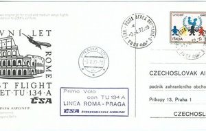 71019 - ITALY - Postal History - FIRST FLIGHT:  ROME / Prague  # 840 AA - 1972