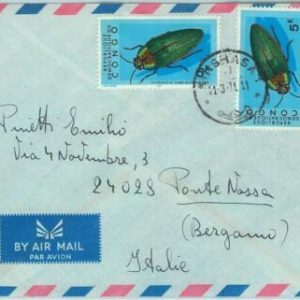 67512 -  CONGO - Postal History -  COVER to ITALY   1971 -  INSECTS