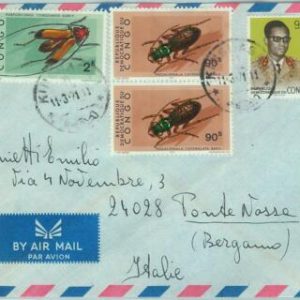 67513 -  CONGO - Postal History -  COVER to ITALY   1971 -  INSECTS