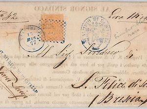 ITALIA REGNO:   LETTERA con annullo puntini 2739 BLU + doppio cerchio QUISTELLO