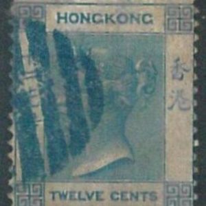 70565 - HONG KONG - STAMP : Stanley Gibbons # 12 -  USED:  Blue postmark