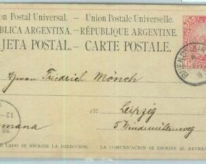 93990  - ARGENTINA - POSTAL HISTORY - STATIONERY  CARD to GERMANY   1883