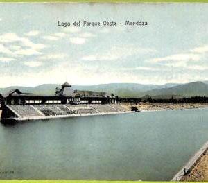 af0704 - ARGENTINA - Vintage Postcard - Mendoza - Lago del Parque Oeste - 1912