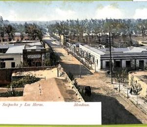 af0711 - ARGENTINA - Vintage Postcard - Mendoza - Calle Suipacha y Las Heras