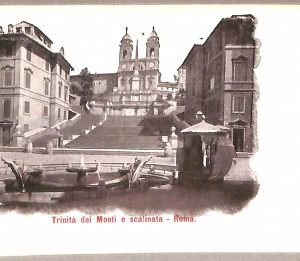 ab0026 - CARTOLINA D'EPOCA -ROMA Città : Trinità dei Monti e Scalinata