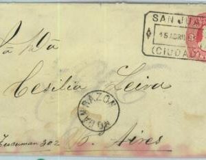 93997  - ARGENTINA - POSTAL HISTORY - STATIONERY COVER Jalil # Sob 3 San Juan