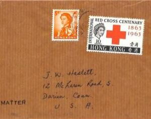 aa6803 - HONG KONG - POSTAL HISTORY - AIRMAIL COVER  to the USA 1960's RED