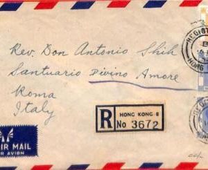 aa6830 - HONG KONG - POSTAL HISTORY -  Registered COVER to ITALY   1953