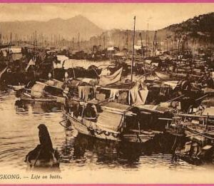 af8812 - HONG KONG -  VINTAGE POSTCARD - Life on boats