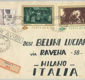 77560  - ROMANIA - POSTAL HISTORY - REGISTERED COVER to ITALY 1967