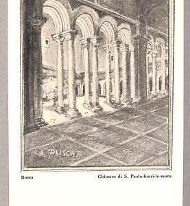 ab0039 - CARTOLINA D'EPOCA -ROMA Città : Chiostro di S. Paolo - fuori le mura