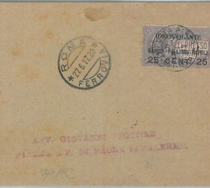 71665 - REGNO - STORIA POSTALE: Primo Volo NAPOLI - PALERMO Longhi # 862  1917
