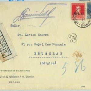 94150 - ARGENTINA - POSTAL HISTORY - MJI OFICIAL stamps COVER to BELGIUM  1924