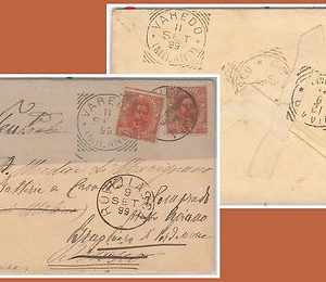 ITALIA REGNO - Storia Postale:  BUSTA rispedita con francobollo aggiunto 1899