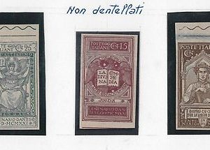 ITALIA Regno - Sassone 116/8f NUOVI linguellati varieta': NON DENTELLATI - DANTE
